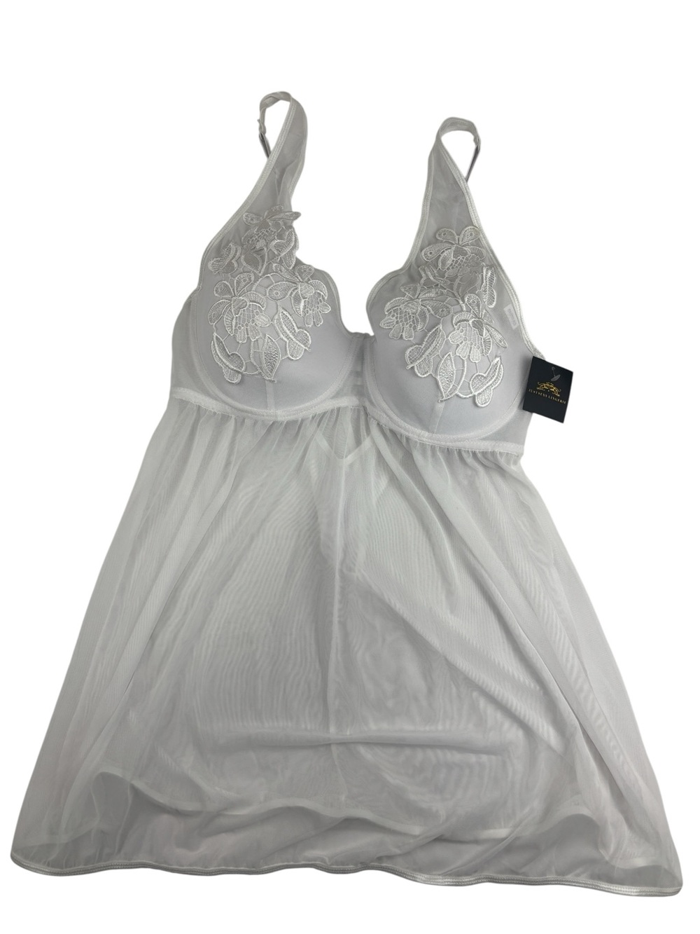Just Sexy Lingerie Plus Size 2 Piece White Mesh Babydoll & Panties Size 2X NWT